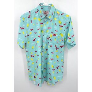 Leinenkugels Summer Shandy Beer Shirt Mens Small Blue Canoe Lemon Button Down‎